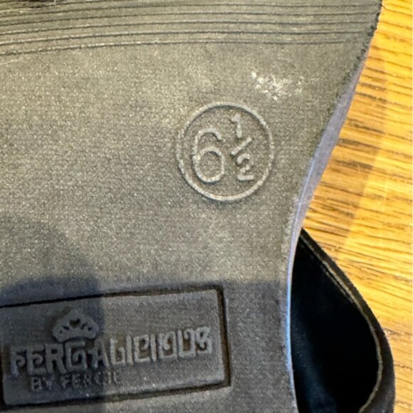 Suede sandals with block heels black - Picture 4 of 4